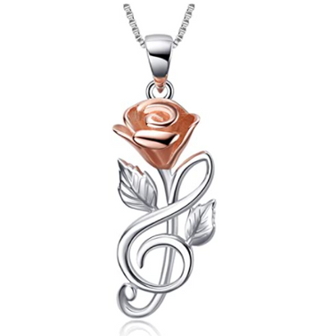 Collar Rosa Nota Musical Sol