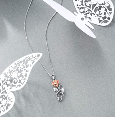 Collar Rosa Nota Musical Sol