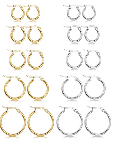 Set De Arracadas Acero Inoxidable