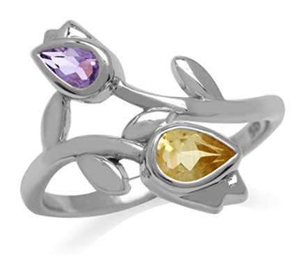 Anillo Tulipan Rosas Plata.925