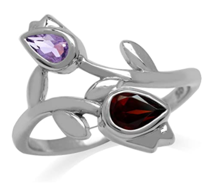 Anillo Tulipan Rosas Plata.925