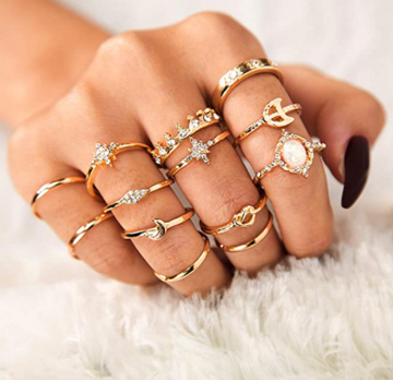 Set De Anillos Midi Vintage