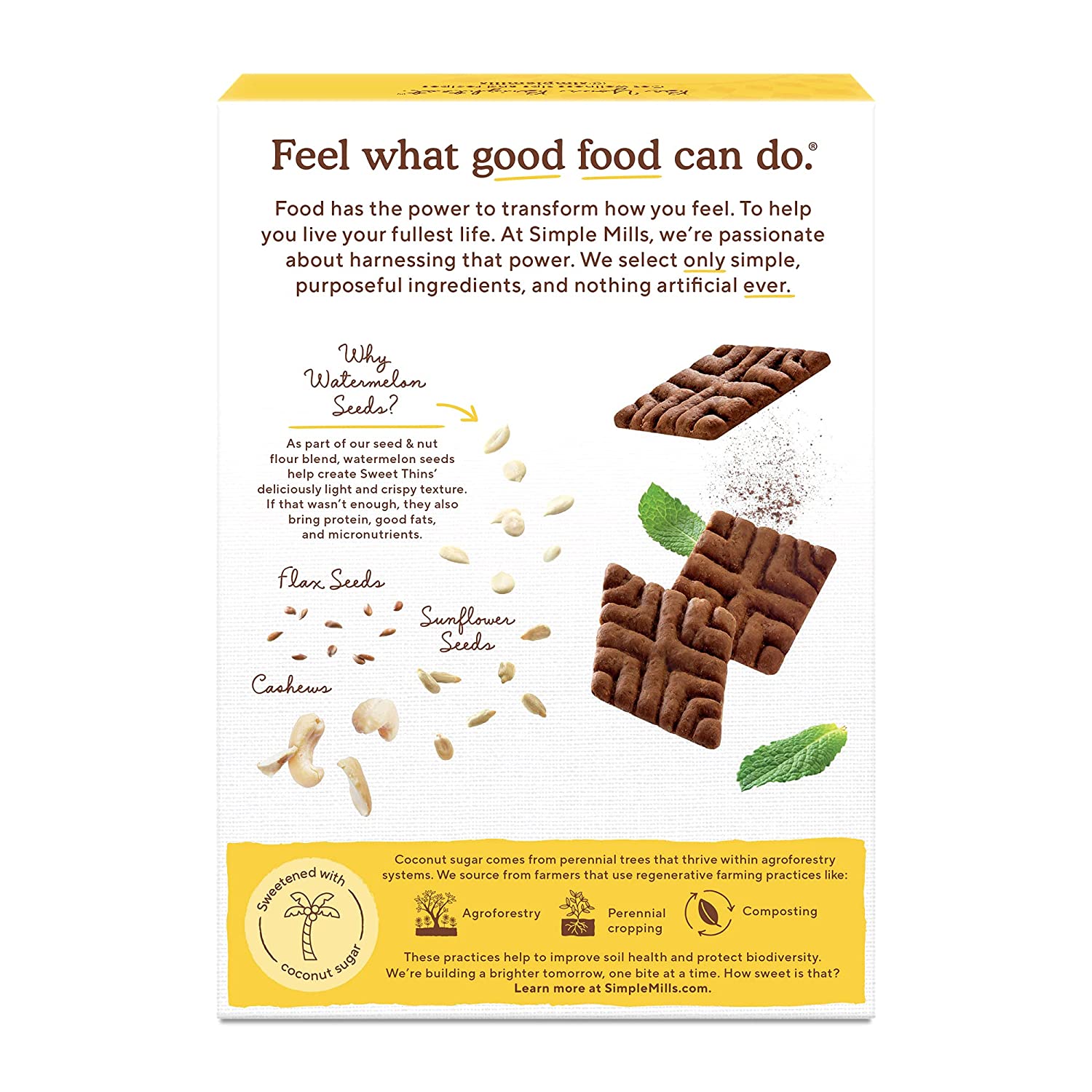 Simple Mills Sweet Thins Cookies, Chocolate de Menta, 4.25 onzas (paquete de 1)