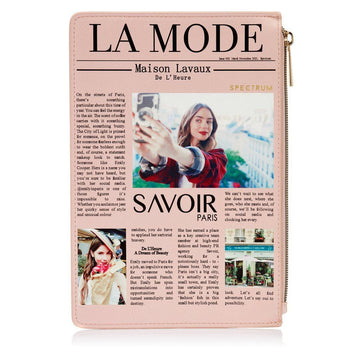 Emily in Paris La Mode Bolsa Clutch Periodico
