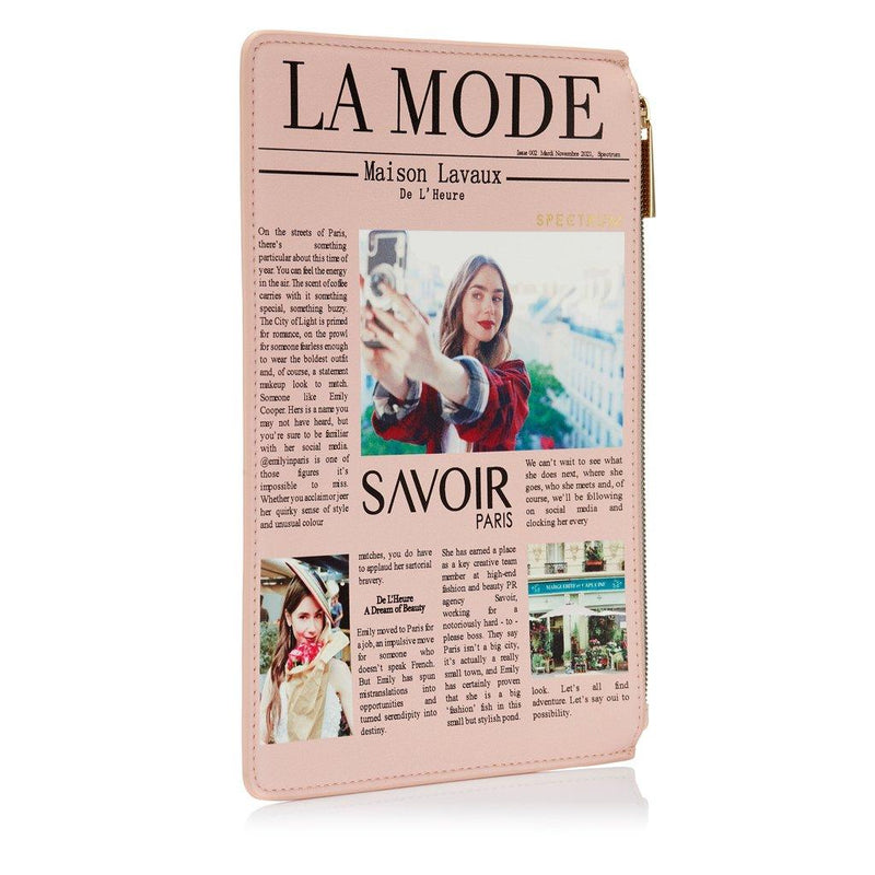 Emily in Paris La Mode Bolsa Clutch Periodico