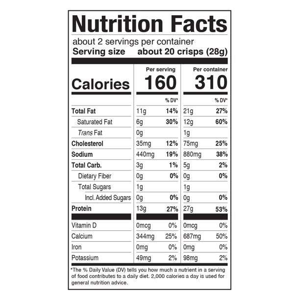 Taco Bell, Keto Friendly, Fire Seasoned Cheddar Cheese Crisp Crackers, 2 oz