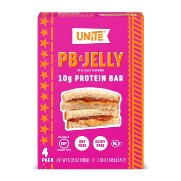 Unite Food, Natural Ingredient Protein Breakfast Bar, Peanut Butter and Jelly, Cont. 4, 1.59 oz.