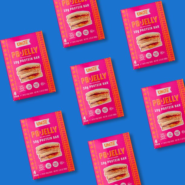 Unite Food, Natural Ingredient Protein Breakfast Bar, Peanut Butter and Jelly, Cont. 4, 1.59 oz.
