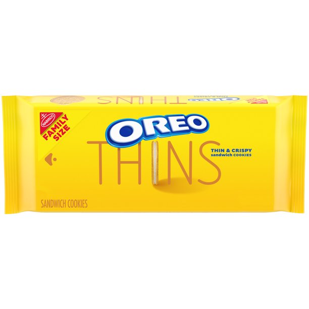 OREO Thins Golden Sandwich Cookies, Family Size, 13.1 oz