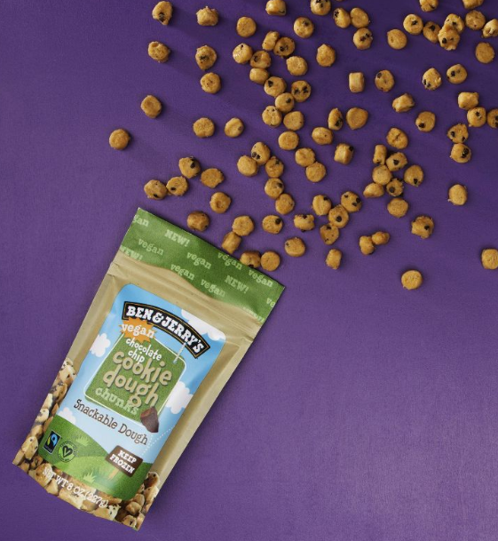 Ben & Jerry's Vegan Frozen Chocolate Chip Cookie Dough Chunks Snackable Dough - 8oz