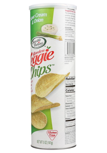 Sensible Portions Sour Cream And Onion Garden Veggie Chips - 5oz