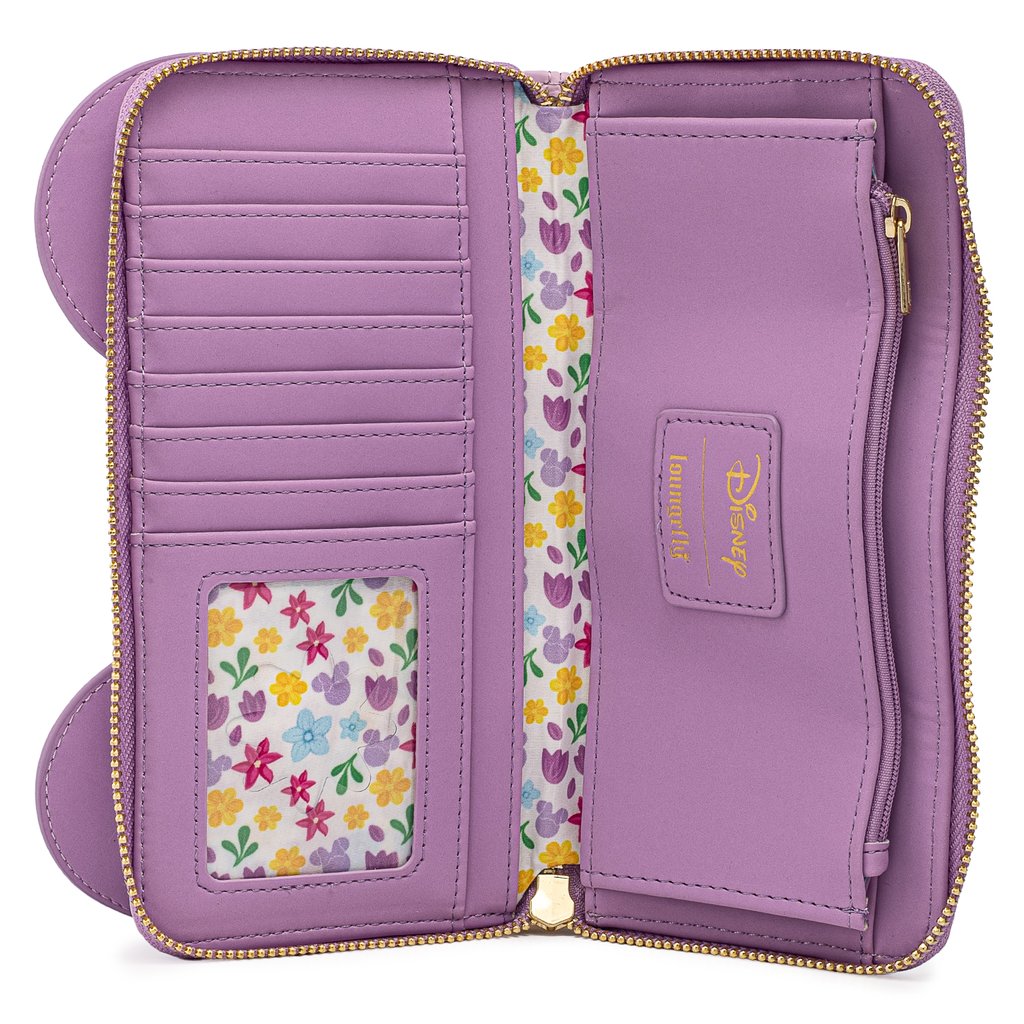 Minnie Mouse Cartera Morada Flores