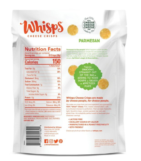 Whisps Parmesan Cheese Crisps - 6oz