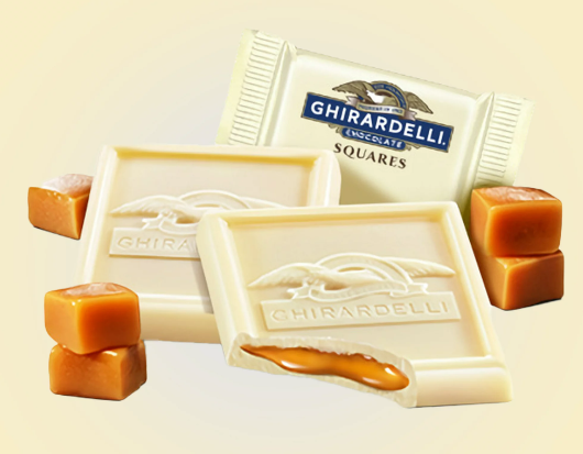 GHIRARDELLI White Chocolate Squares with Caramel Filling, 8.9 OZ