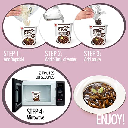 Yopokki Jjajang Tteokbokki Cup I Korean Topokki Instant Retort Rice Cake (2)
