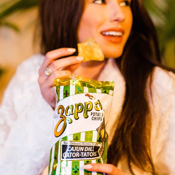 4.75 oz Zapp's Cajun Dill Gator-Tators New Orleans Kettle Style Potato Chips