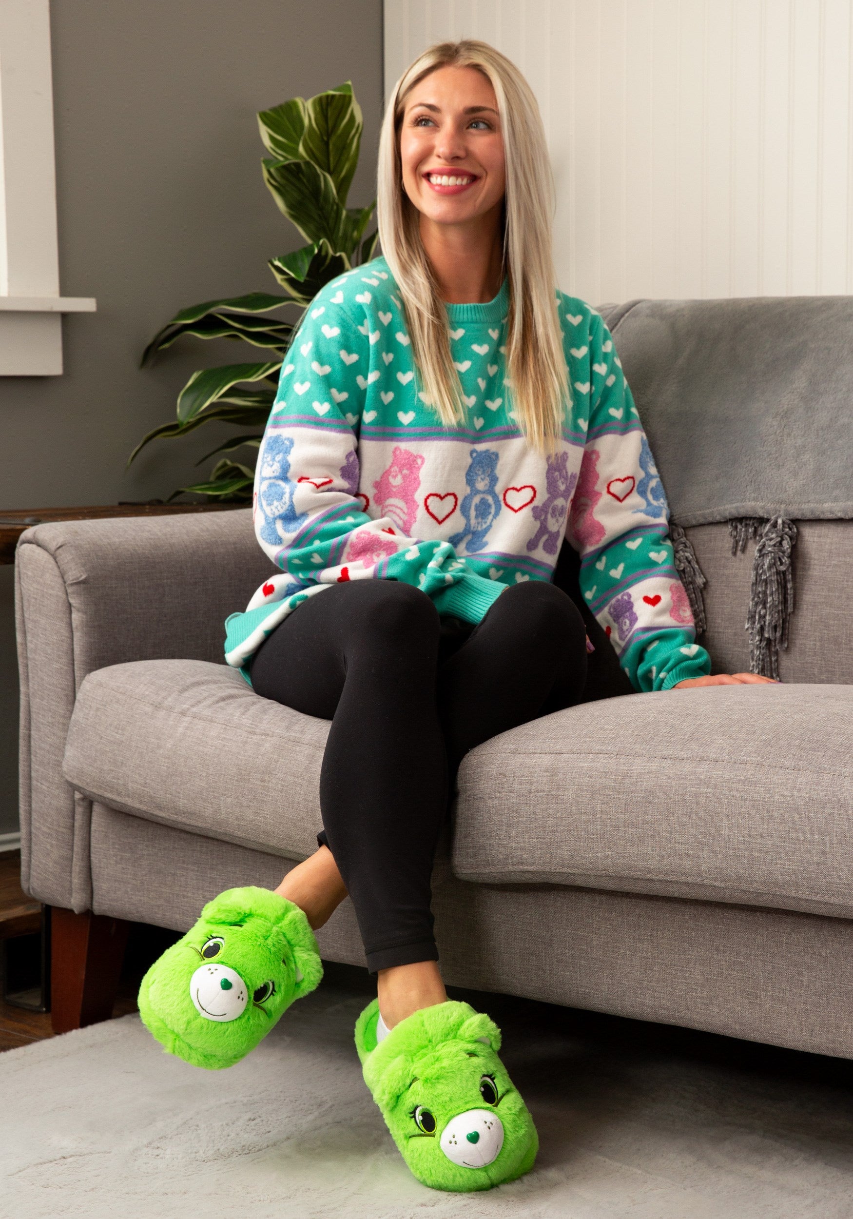 Ositos Cariñositos Pantuflas Verdes