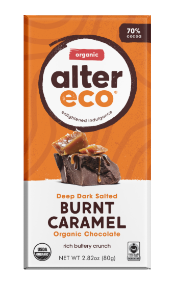 Alter Eco Organic Deep Dark Salted Burnt Caramel Chocolate Bar