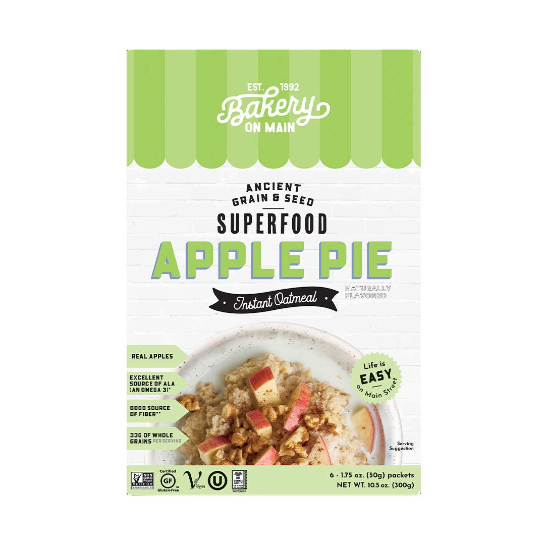 Bakery On Main Instant Oatmeal Gluten Free Apple Pie, 6 Paquetes de 4