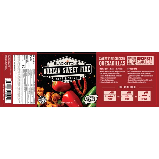 Blackstone Korean Sweet Fire Sear & Serve Sauce