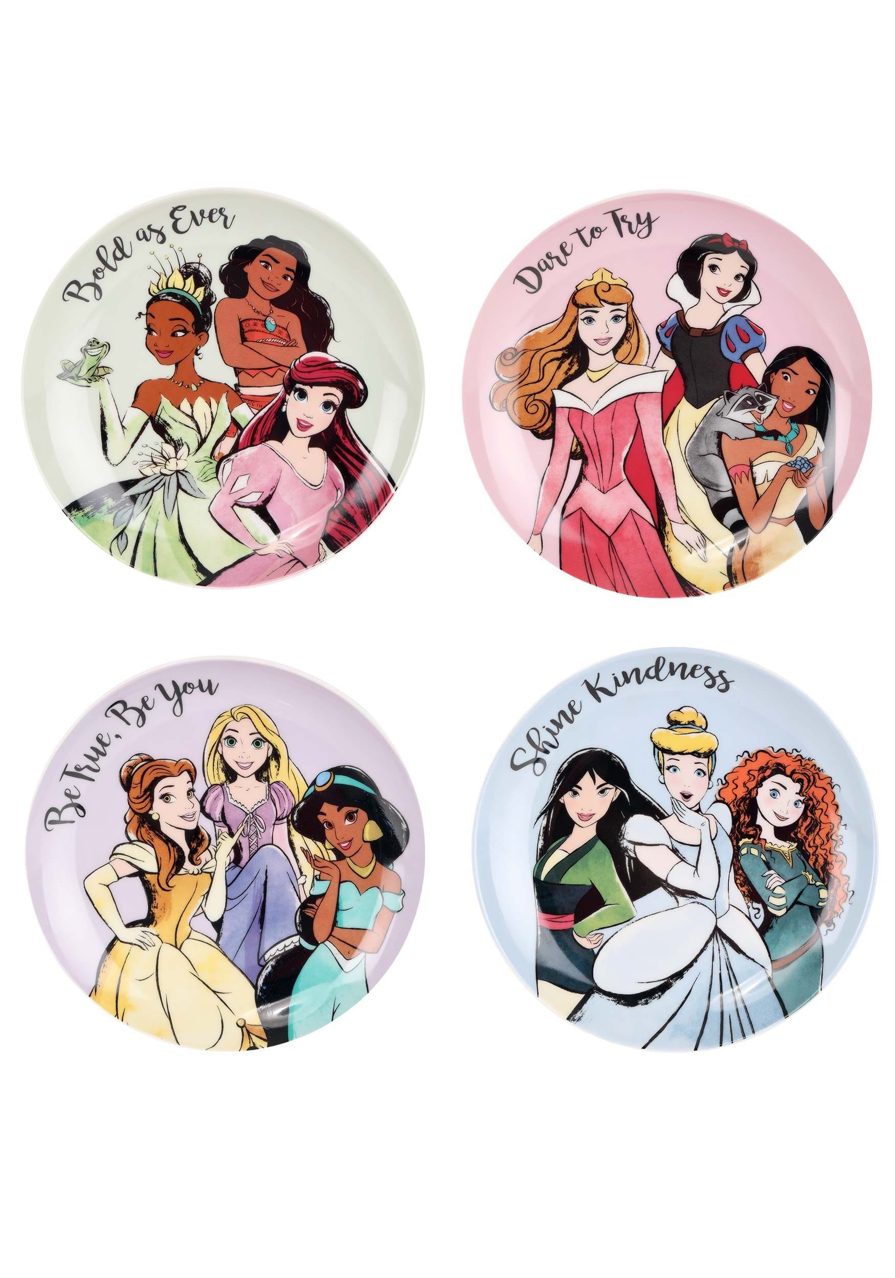 Princesas Disney Set De Platos Ceramica 4 Pcs