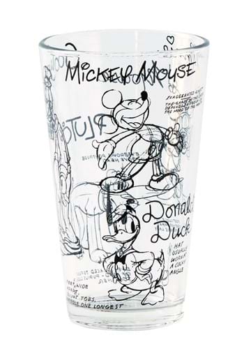 Mickey Mouse Sketchbook Vasos Cristal Set 4 Piezas