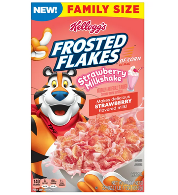 Kellogg's Frosted Flakes Breakfast Cereal, Strawberry Milkshake, 23 Oz, Box