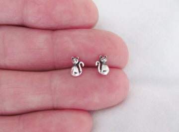 Aretes De Gatito Plata