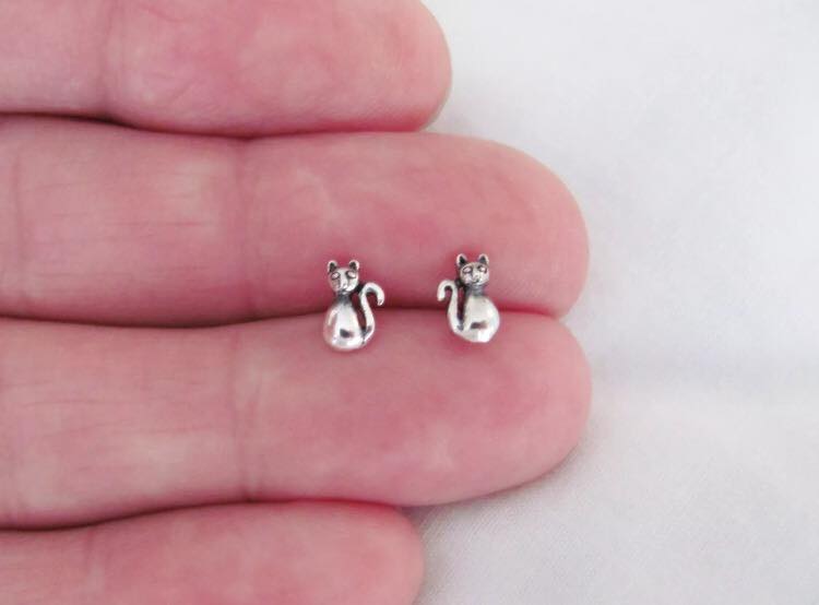 Aretes De Gatito Plata