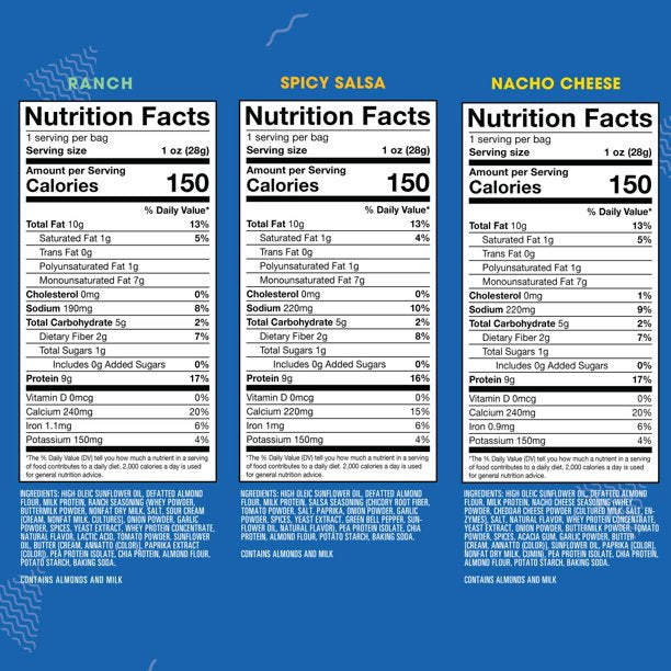 HiLo Life Keto Friendly Low Carb Snack Mix, 3 Flavor Tortilla Chip Variety Pack