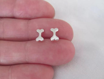 Aretes Huesito De Perro Plata