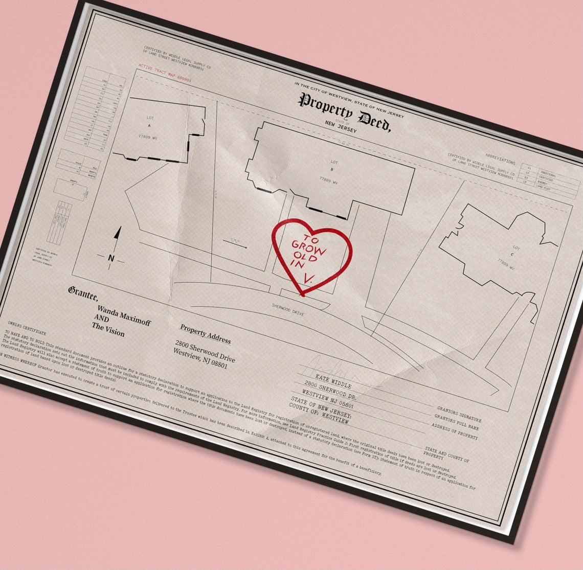 WandaVision Impresion - To Grow Old in V. - Westview Deed- Marvel Studios