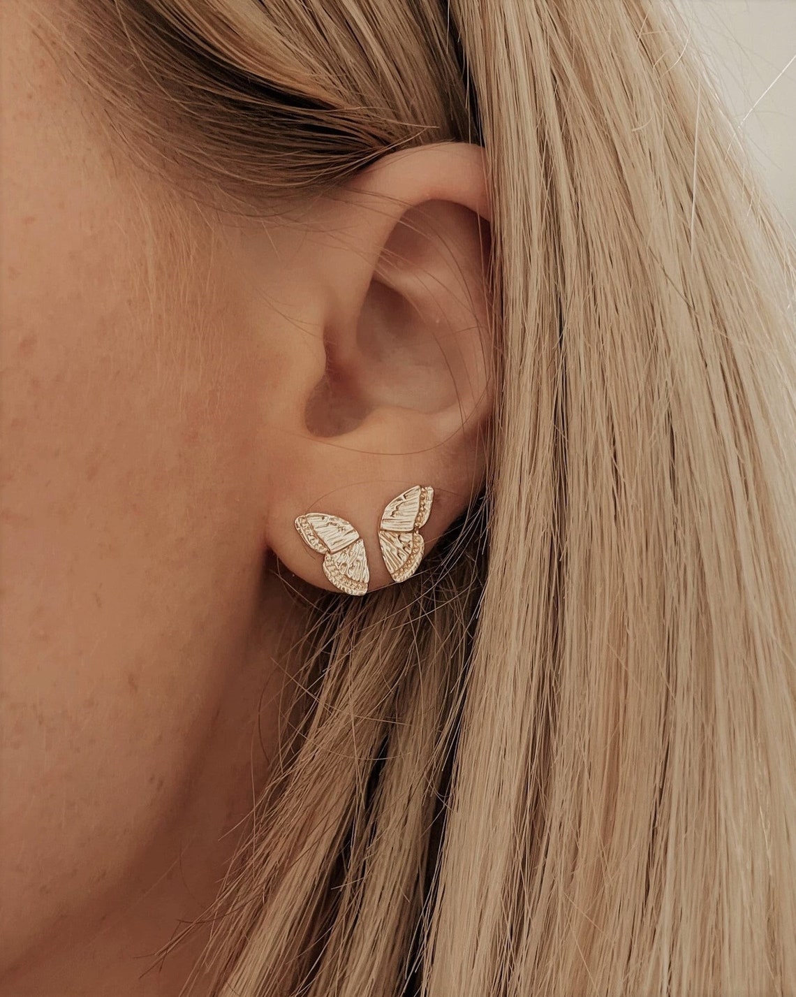 Aretes De Mariposa Alas Perforacion