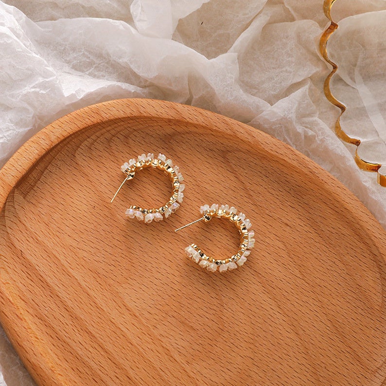 Aretes Hoops Flores Margaritas