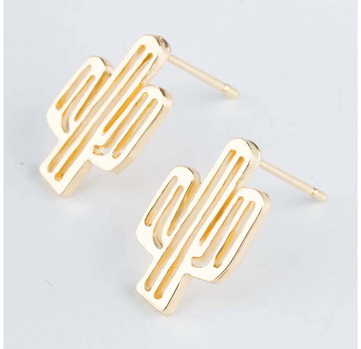 Set De Cactus Collar Y Aretes Dorados