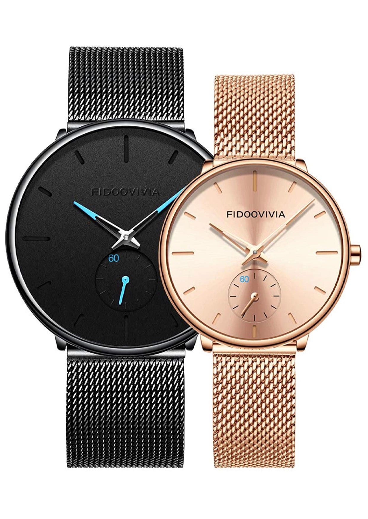 Set De Relojes Para Pareja Negro y Dorado