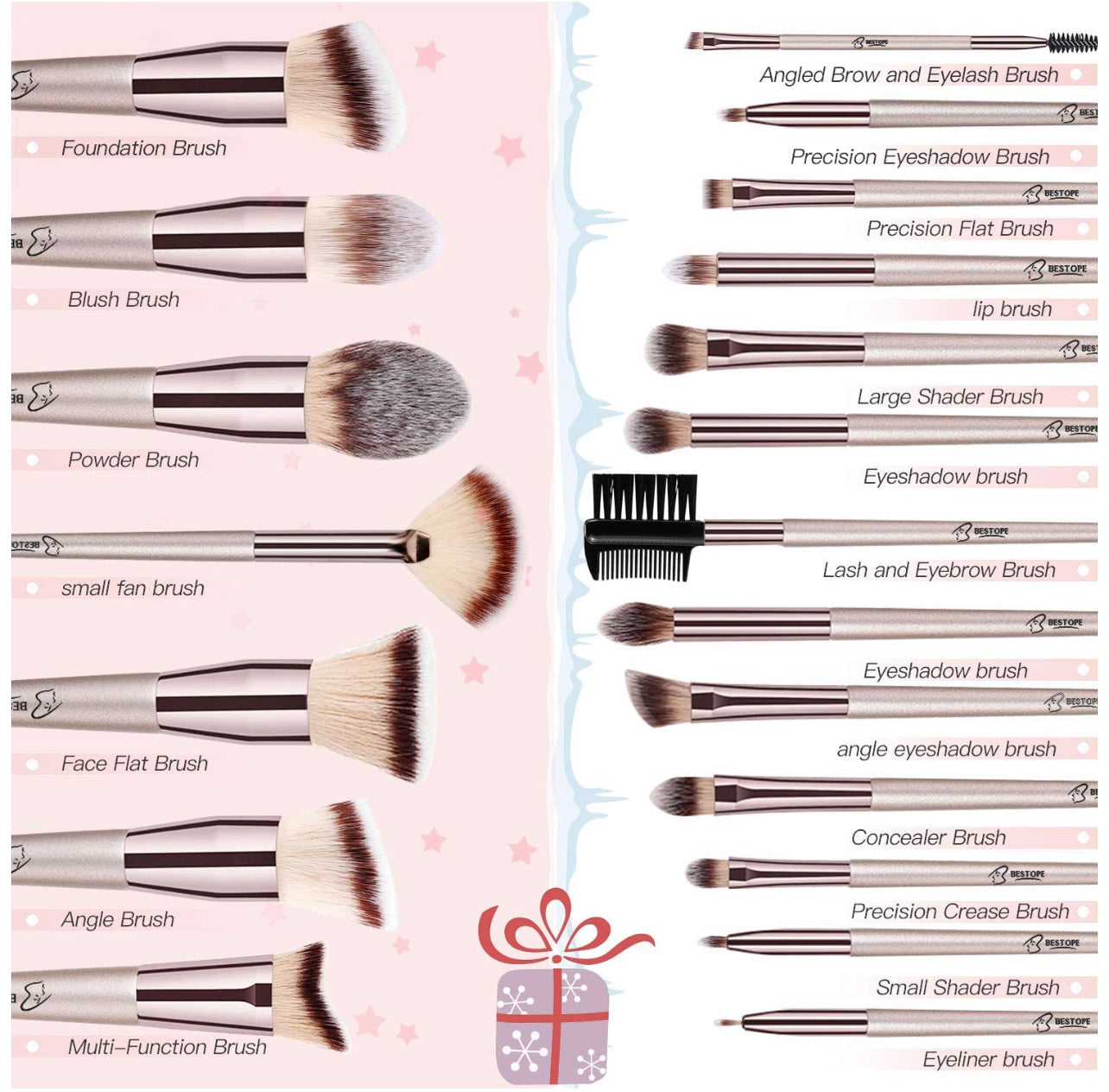 Brochas Dorado 20 pcs Champagne Bestope