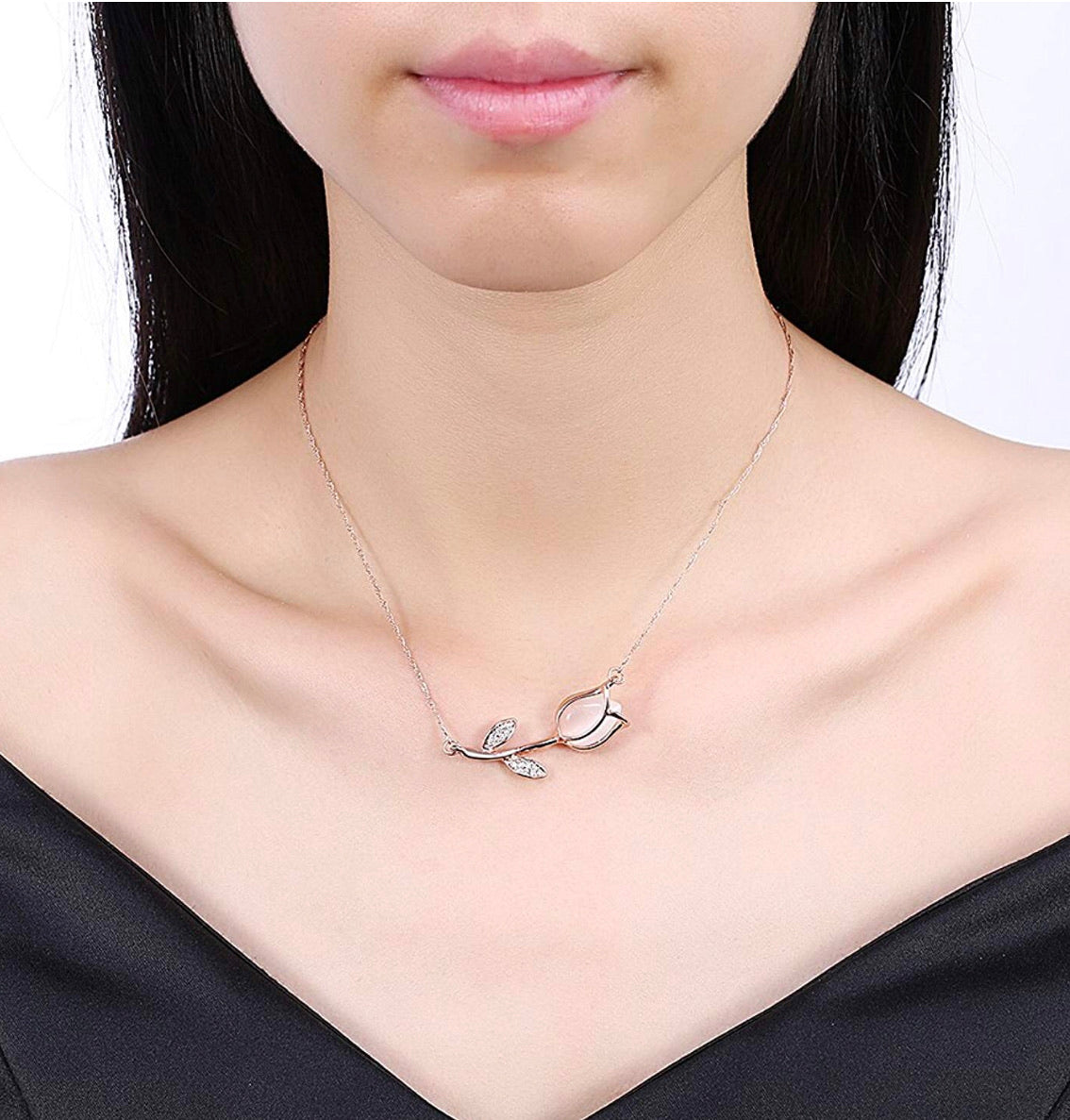 Collar Tulipán Colores Zirconias