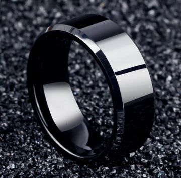 Anillo Acero Negro Caballero