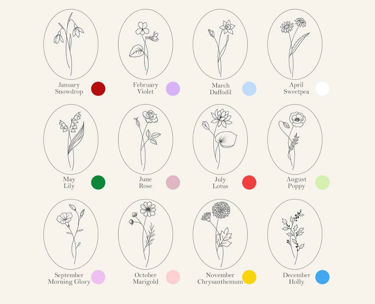 Anillo Flor Y Color De Cumpleaños