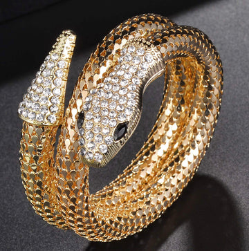 Pulsera Serpiente Brazalete Retro Curveada