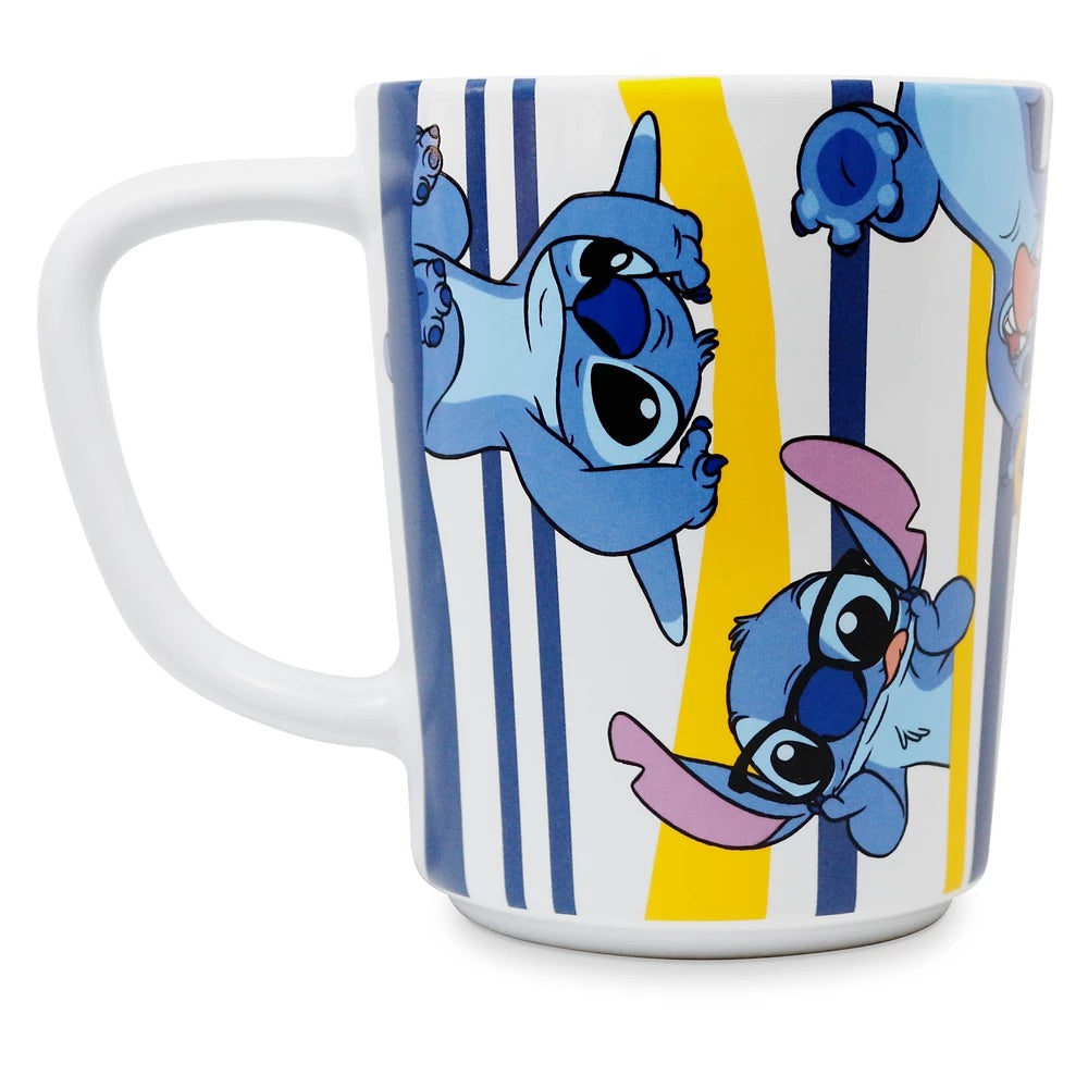 Stitch Taza Rayas De Colores