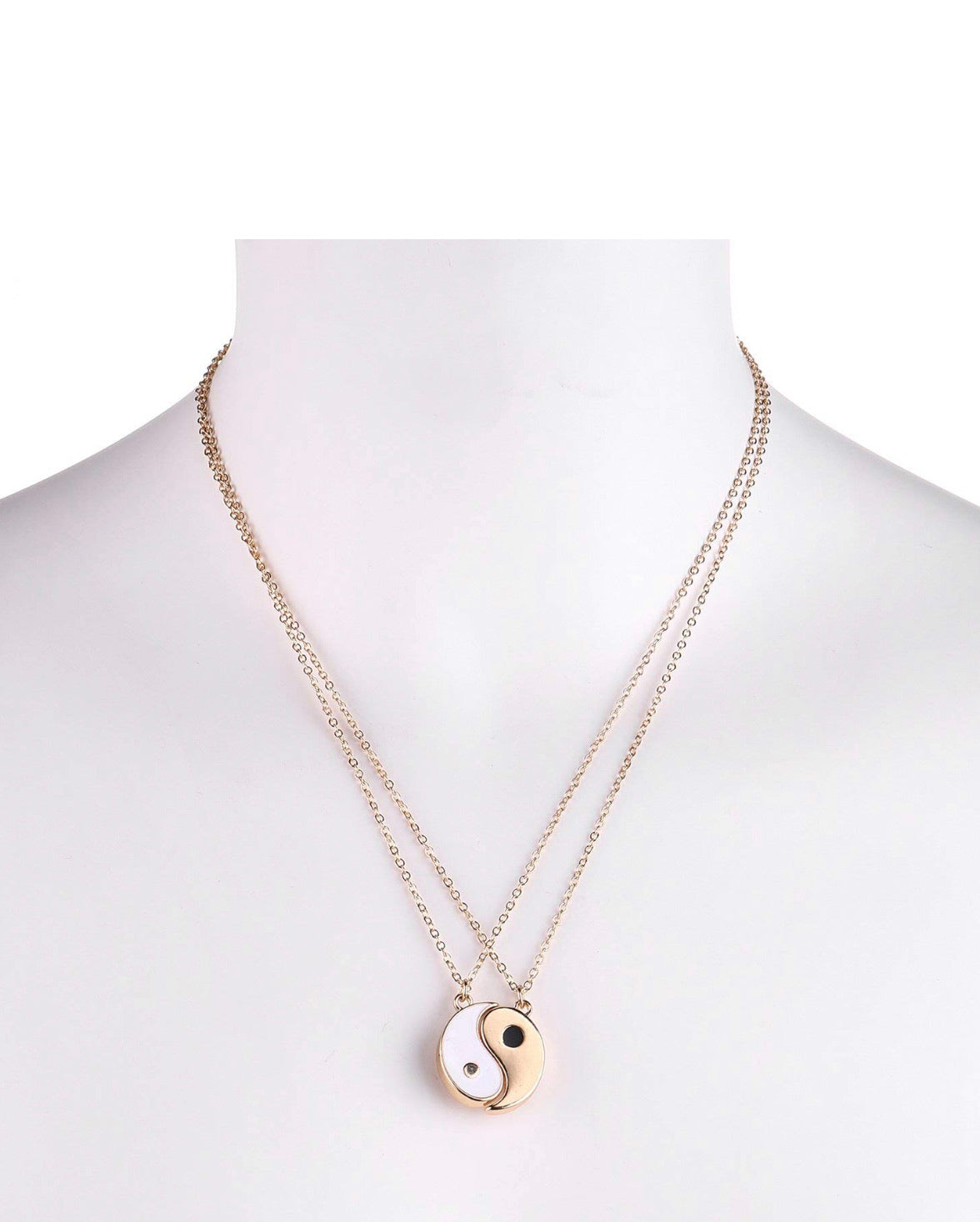 Set Collar Yin Yang Dorado Pareja