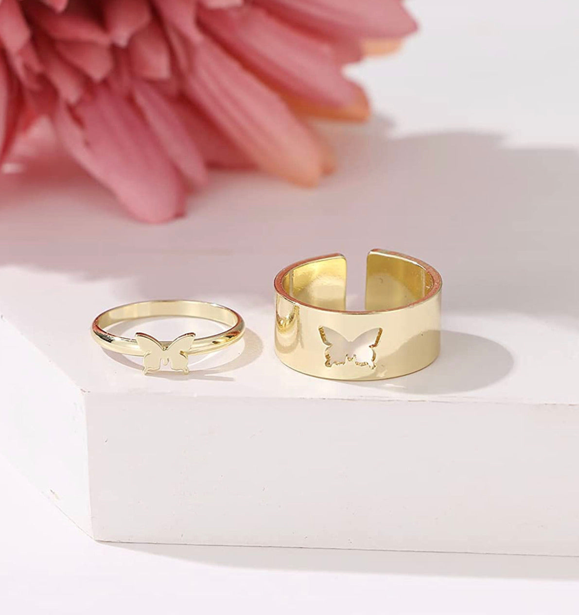 Anillos De Pareja Mariposa Ajustables