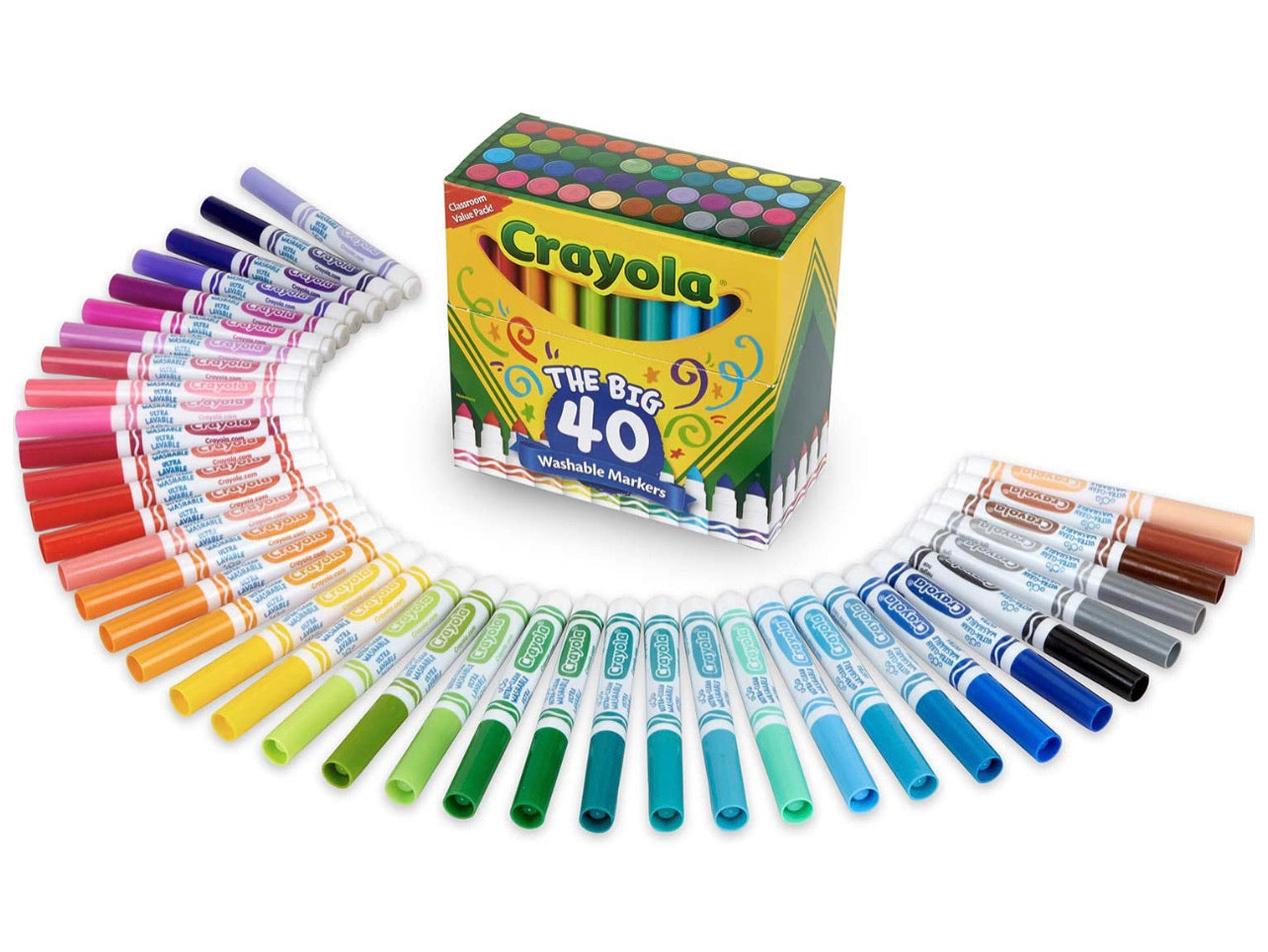 Crayola 40 Marcadores Lavables Trazó Grueso