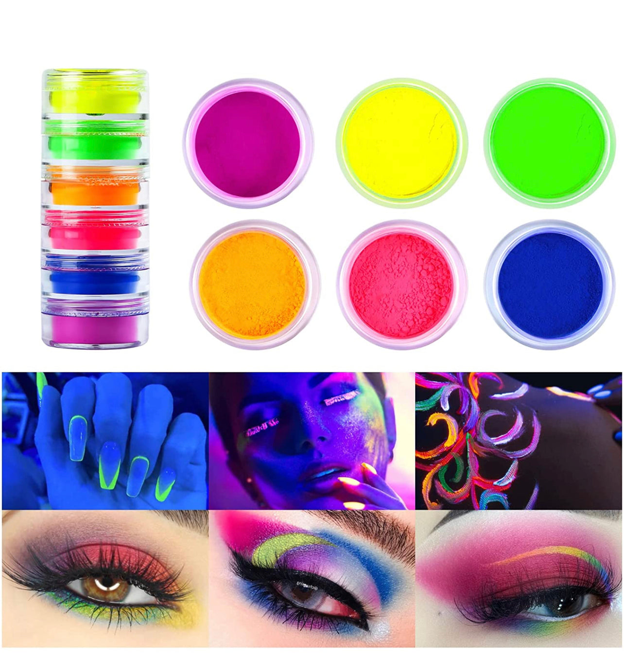 Set De Sombras Neón Brilla Obscuridad