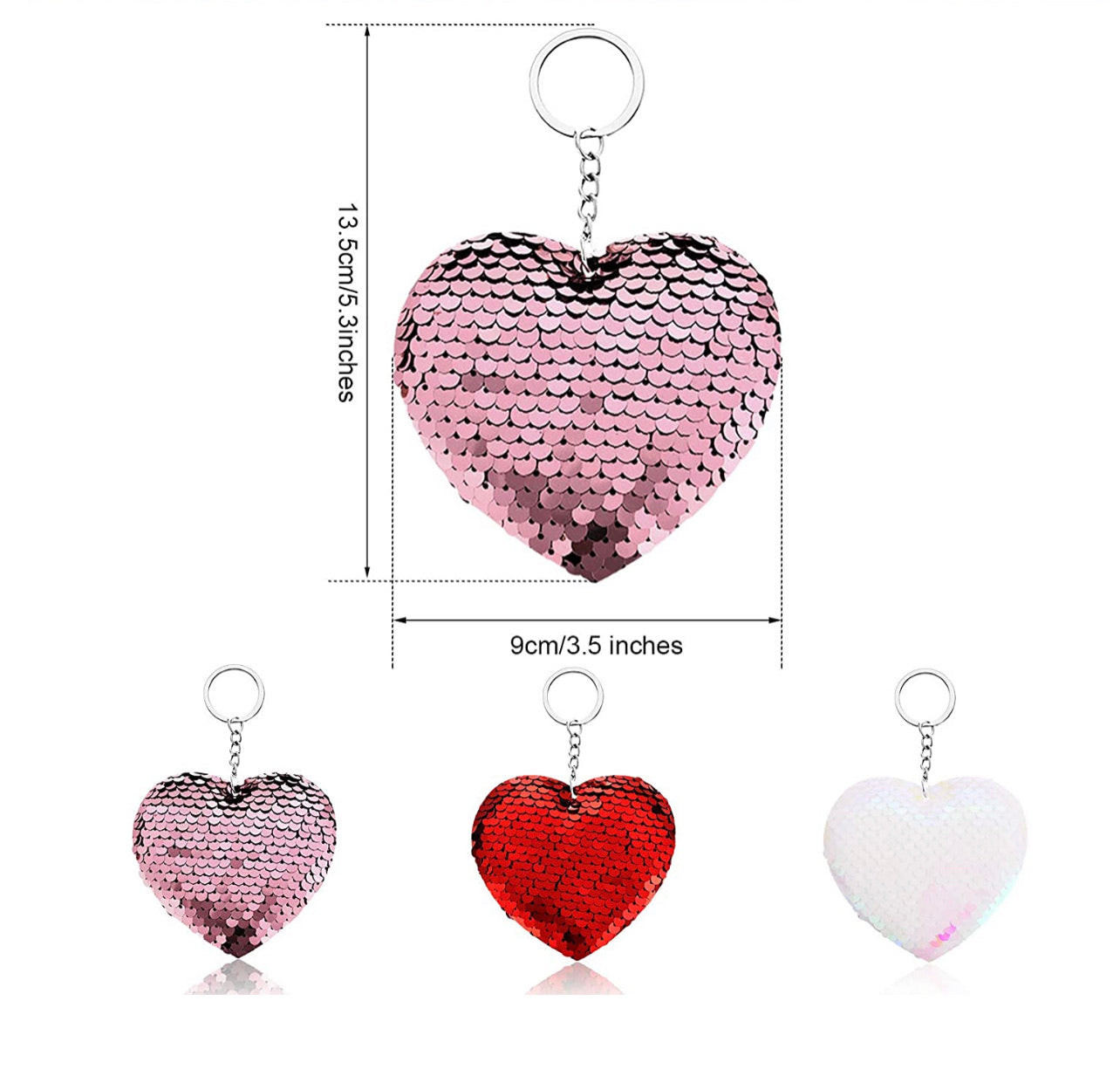 Paquete De Llavero Corazón Lentejuela 21 y 24 Piezas