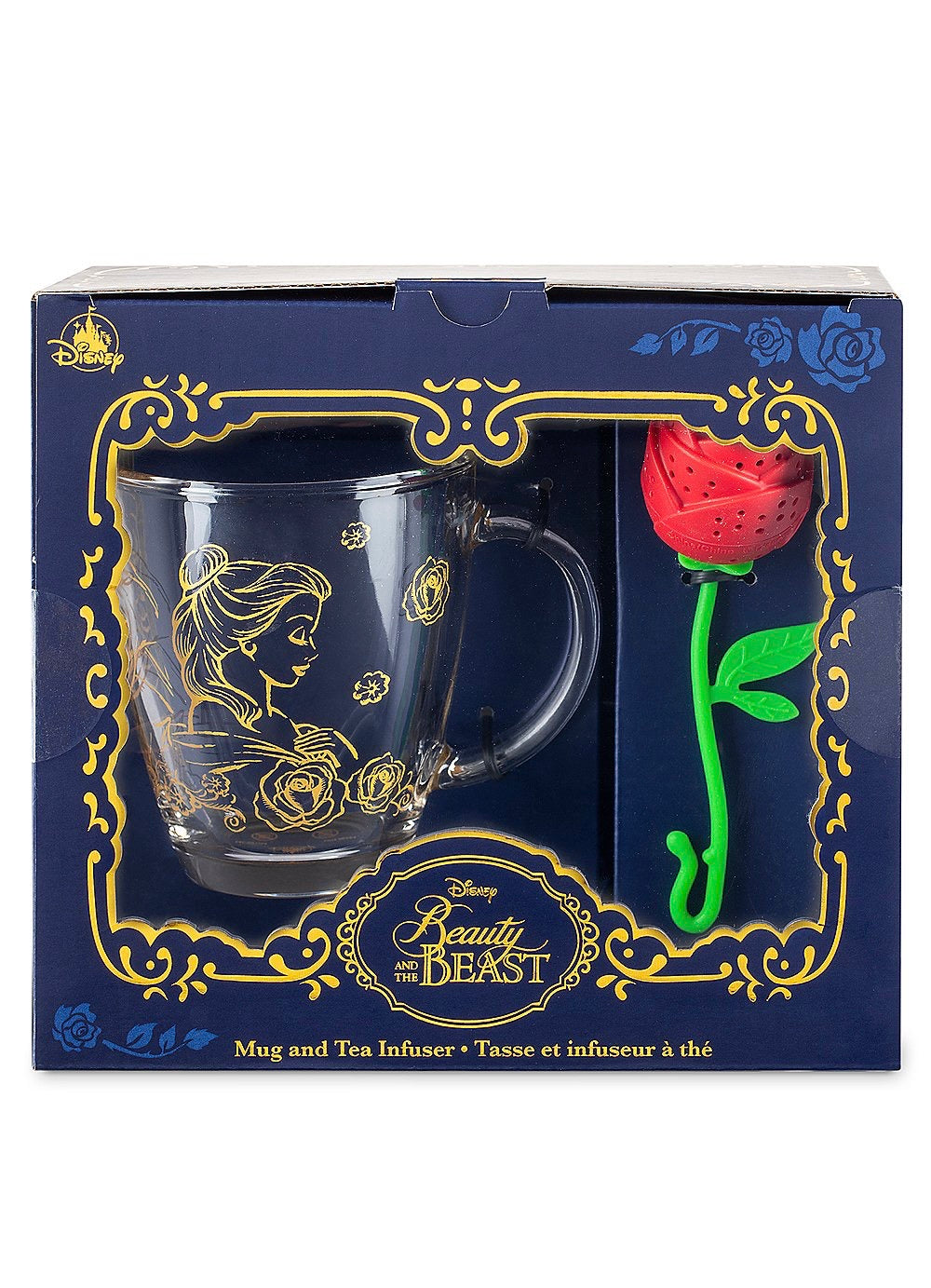 La Bella Y La Bestia Taza Con Rosa Infusor De Te
