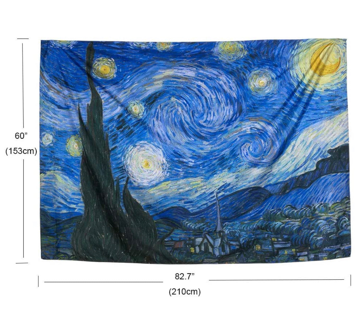 VanGogh Tapiz Para Colgar En La Pared Noche Estrellada