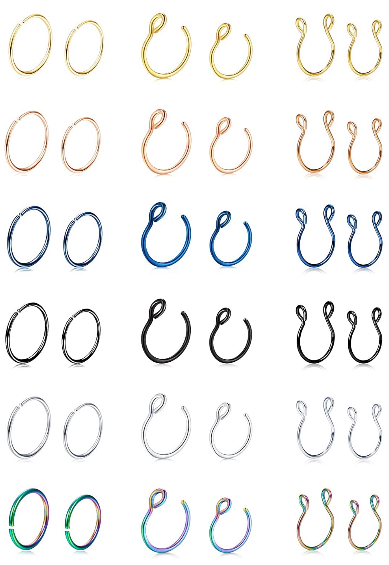 Piercings Falsos Set De 36 pcs Loyalook